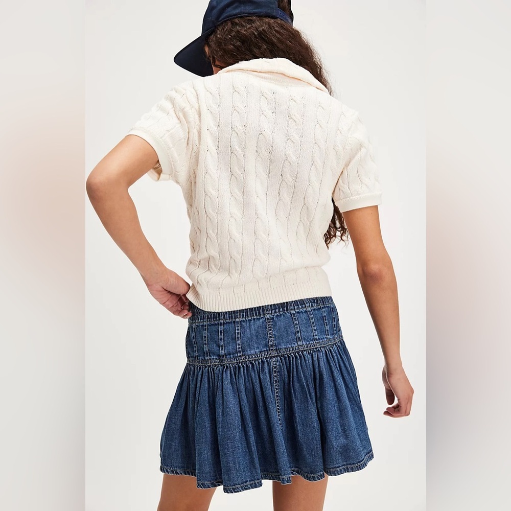 Free People NWOT Roselle Denim mini skirt- m - Picture 4 of 7